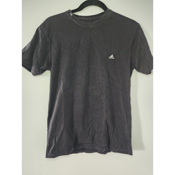 ADIDAS Women's Black Solid Crewneck Short Sleeve SZ S - Picture 1 of 5